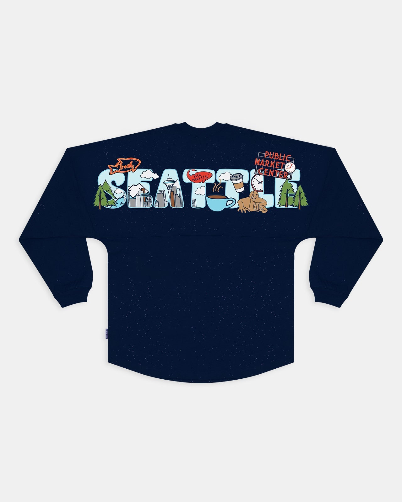 Seattle Painted Cityscape Sparkle Wash Spirit Jersey® 1